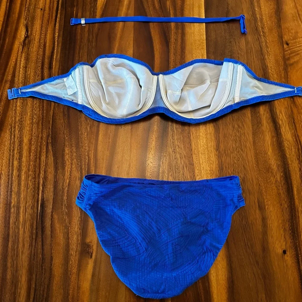 Set of 3 in Fantasie Royal Blue. Underwire Tankini, Strapless Top, & Bottom - Picture 11 of 15